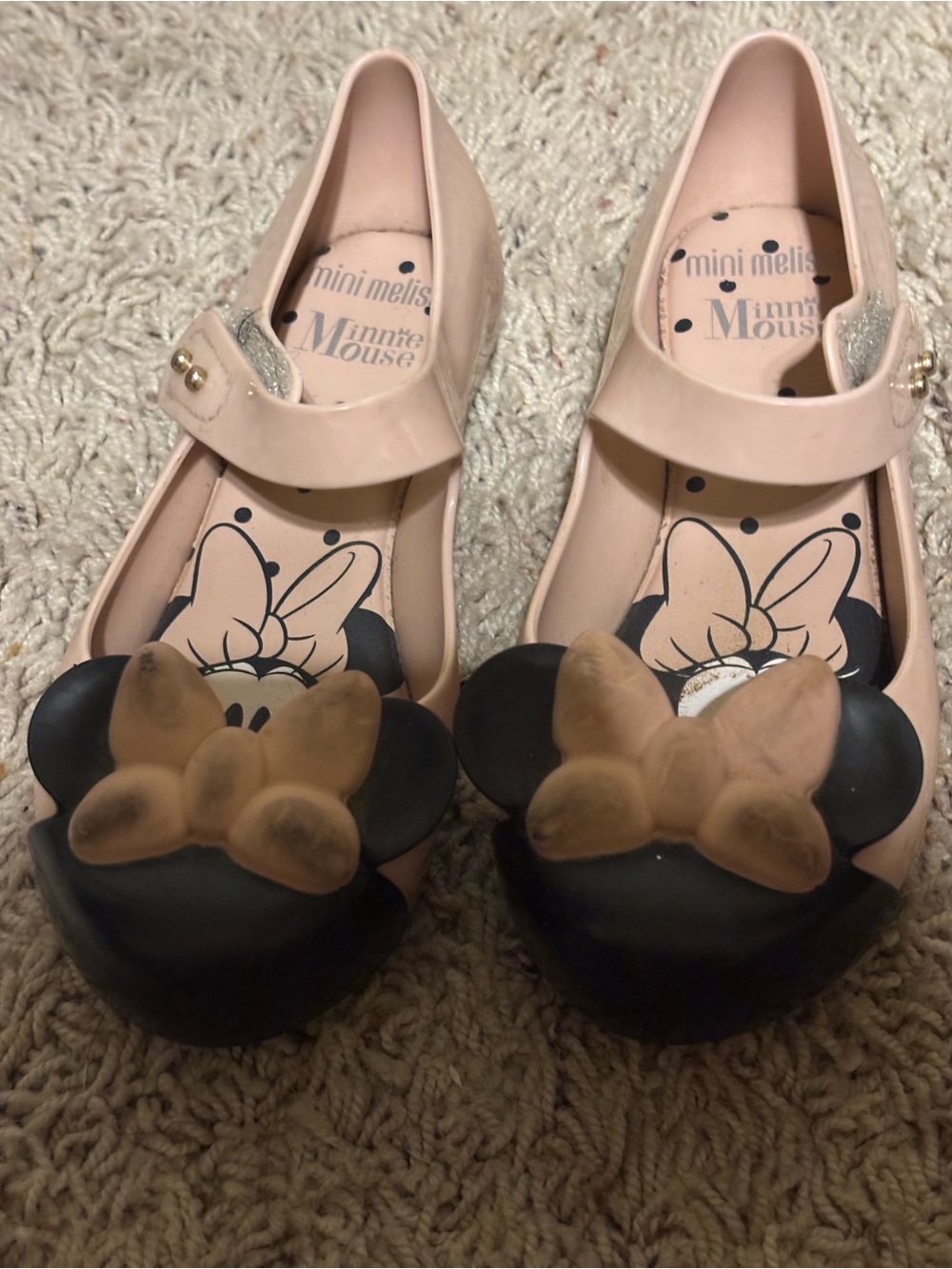 Mini Melissa Pink and Black Minnie Mouse Mary Jane Shoes